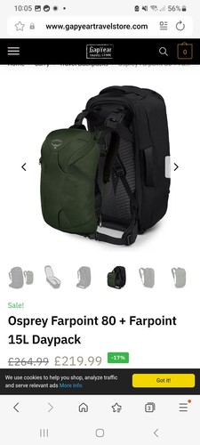 Osprey farpoint 80l 15l - osprey,