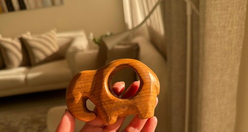 Vintage wooden elephant decor - wooden,