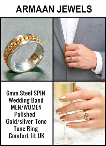 Rings titanium steel tone - rings,