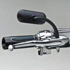 Black Mini Oval Motorcycle Mirrors For Harley Dyna Honda Cruiser Bobber Chopper