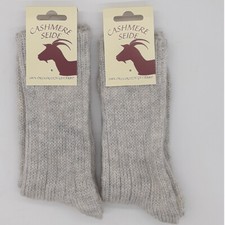 2 Pair Wool Socks From Cashmere Sheep's Wool And Silk Silver Grey 35 To 42