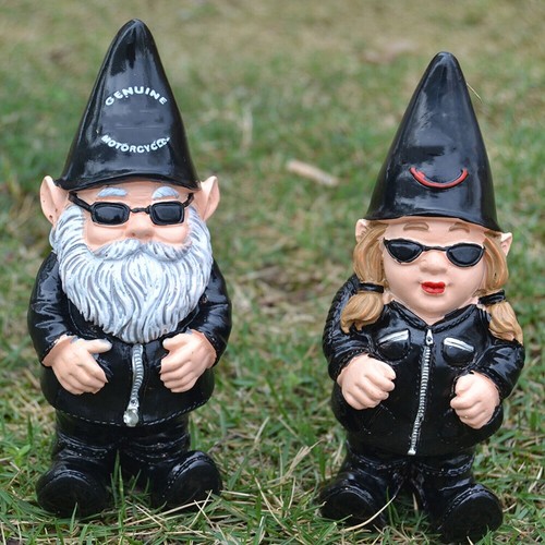 Garden gnome motor biker - garden,