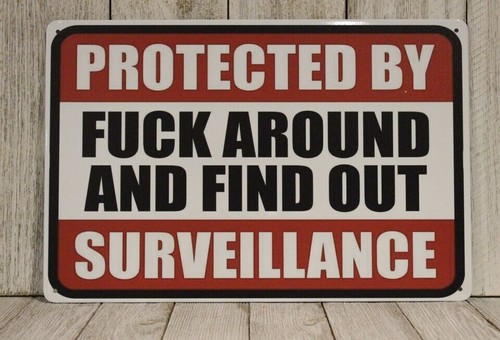 Fafo tin sign protected f - fafo,