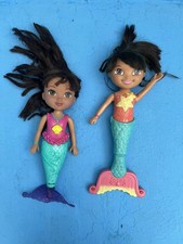 2 Dora The Explorer Mermaid toy Dolls bathtime 2011 & 2014 Mattel