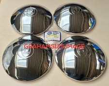 CLASSIC VW BEETLE WOLFSBURGE CHROME STEEL WHEEL HUB CAMPER T1 SET X4  10-1070-B