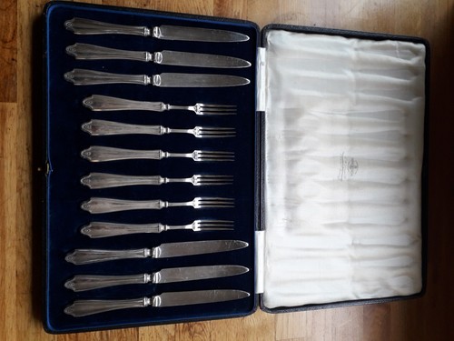 Antique silver plated cutlery - antique,