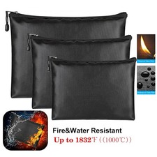 1832℉ Fireproof Money Bag File Pouch Waterproof Safe Cash Box Document Envelope☋