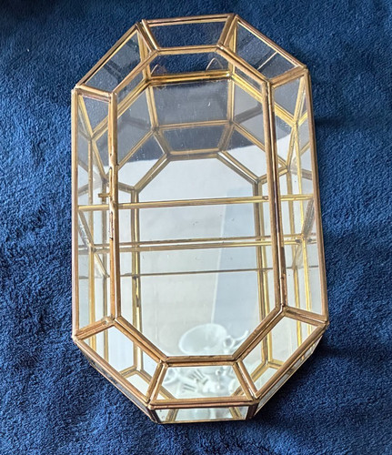 Vintage brass glass - brass, mirror