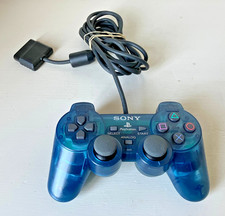 Official Clear Blue Sony PS2 Playstation 2 DualShock Controller NEW BUTTON FLEX