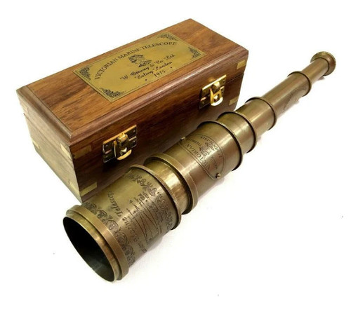Vintage brass telescope - vintage,