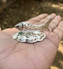 925 Silver Hindu Religious Lord Vishnus Fish Machli, Matasya Avatar 8.8gm, 4.2cm