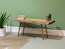 Vintage Live Edge Coffee Table English Oak Rustic Country Farmhouse Mid Century 