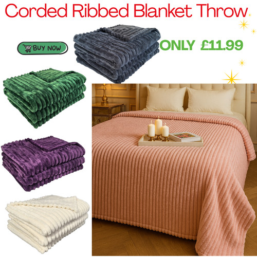 Chunky ribbed throw blanket - chunky,