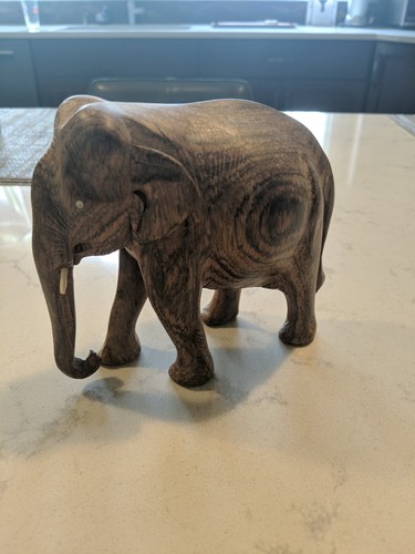 Vintage wooden elephant - wooden,