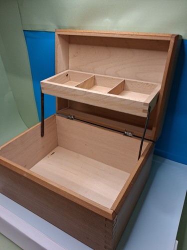 Vintage wooden craft box with - wooden,