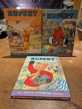 3x Rupert The Bear Annuals