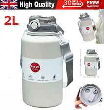 ✅2L Thermos Flask Stainless Unbreakable Vacuum Handle Drinks Bottle Leak-Proof✅