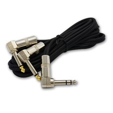 Y Audio cable cord Right Angle DUAL 6.35mm MONO male to 1/4 90°Right TRS Plug