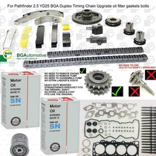 For Navara D40 2.5 YD25 BGA Duplex Timing Chain Upgrade oil filter gaskets bolts
