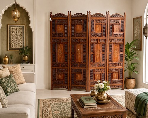 Room divider wooden - , carved