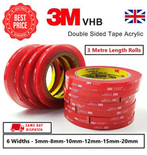 3M VHB DOUBLE SIDED TAPE ROLL STRONG ADHESIVE STICKY TAPE ACRYLIC GREY