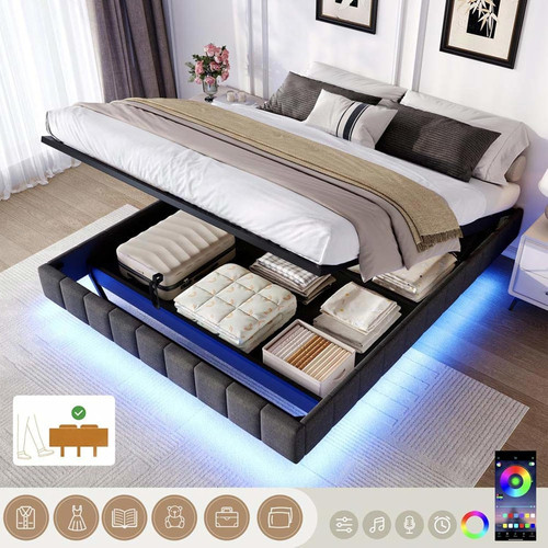 Double ottoman storage bed - ottoman,