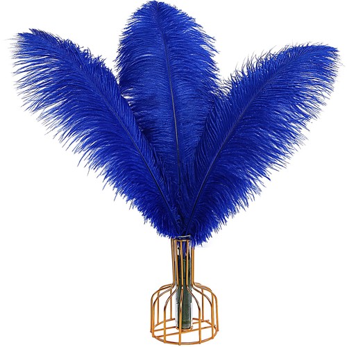 Blue large natural ostrich - blue,