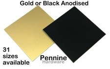 *BLACK or GOLD Anodised Aluminium 1.2mm Guillotined Metal Sheet Plate Crafts