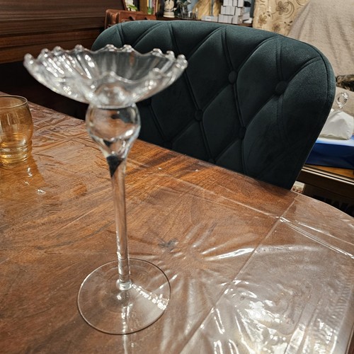 Long stem clear glass candle - long,