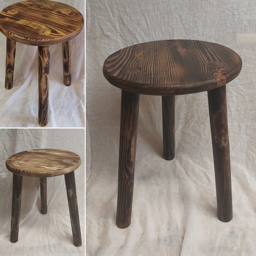 Large wooden stool round - large,