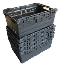 Stack Nest Bale Arm Plastic Storage Boxes Containers Crates! 5 x 46 Litre