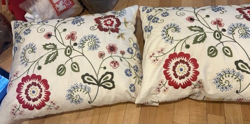 Ikea embroidered floral lumbar - floral,