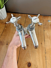 VINTAGE WELSH BATH HOT & COLD KITCHEN BASIN SINK CROSS HANDLE TAPS ANTIQUE STYLE