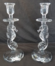 Waterford Crystal Seahorse 11.5" Candlesticks - Set of 2 - GORGEOUS!