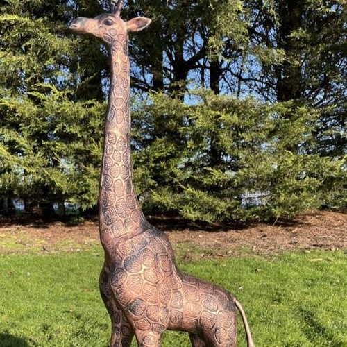 Cast aluminium copper giraffe - aluminium,