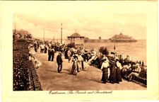Parade Bandstand And Pier Eastbourne Sussex Vintage Postcard Posted 1911