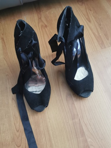 Faith black heels size - faith, 5