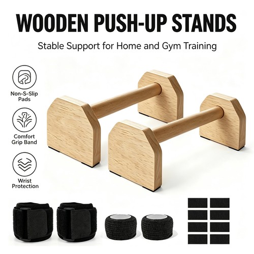 Wooden parallettes push up - 2x,