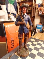 Antique Painted Spelter Statue Figure Stamped Emile Bruchon Musketeer 40cm 1.9kg
