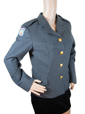 Vintage 1980s Danish Civil Defence blazer jacket grey military coat army type AG