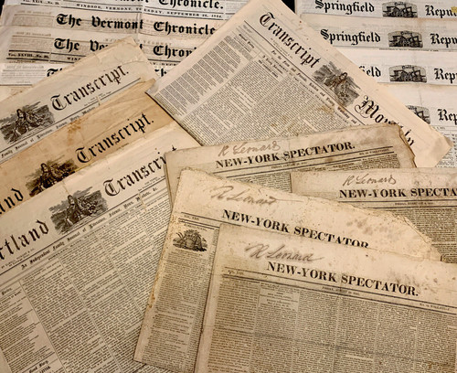 Old newspaper from 1800s - newspaper,