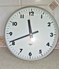 VINTAGE CHLORIDE GENTS SILVER METAL FACTORY RAILWAY CLOCK / WORKING QUARTZ 12"