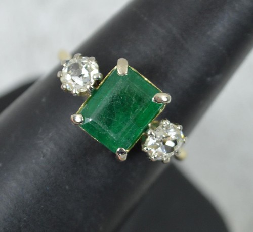 Antique emerald and old cut - antique,