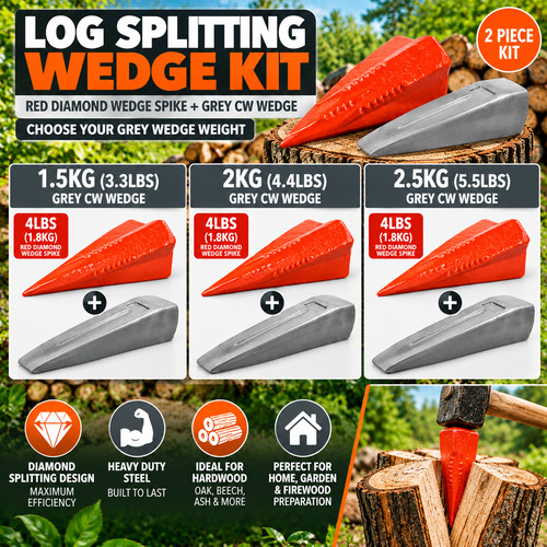 Log splitting wedge kit 4lbs - splitting,
