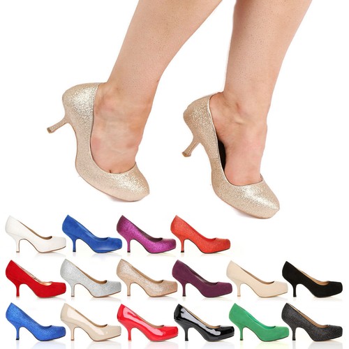 New womens ladies mid heel - new,