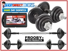 Cast Iron Adjustable Dumbbell Weight Barbell Set Fitness 20kg Carry Case UK 45-8
