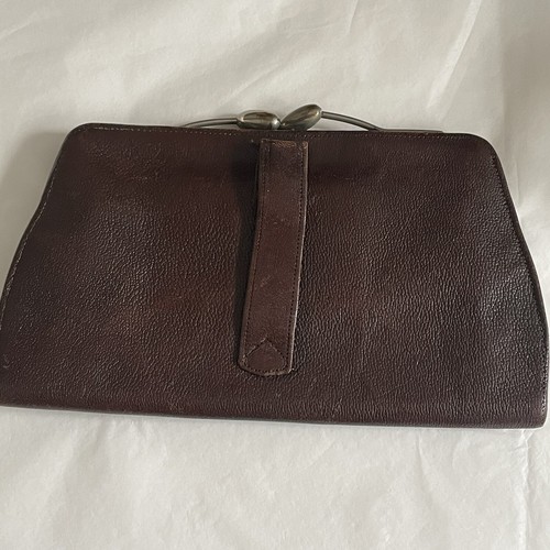 Antique clutch bag - antique, brown