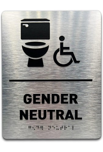 Gender neutral restroom - neutral, sign
