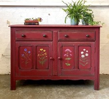  Sideboard vintage wood red