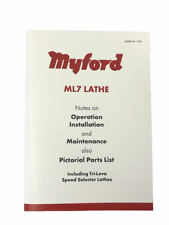 MYFORD ML7 LATHE MANUAL FOR ALL ML7 LATHES No. 720U / DIRECT FROM MYFORD